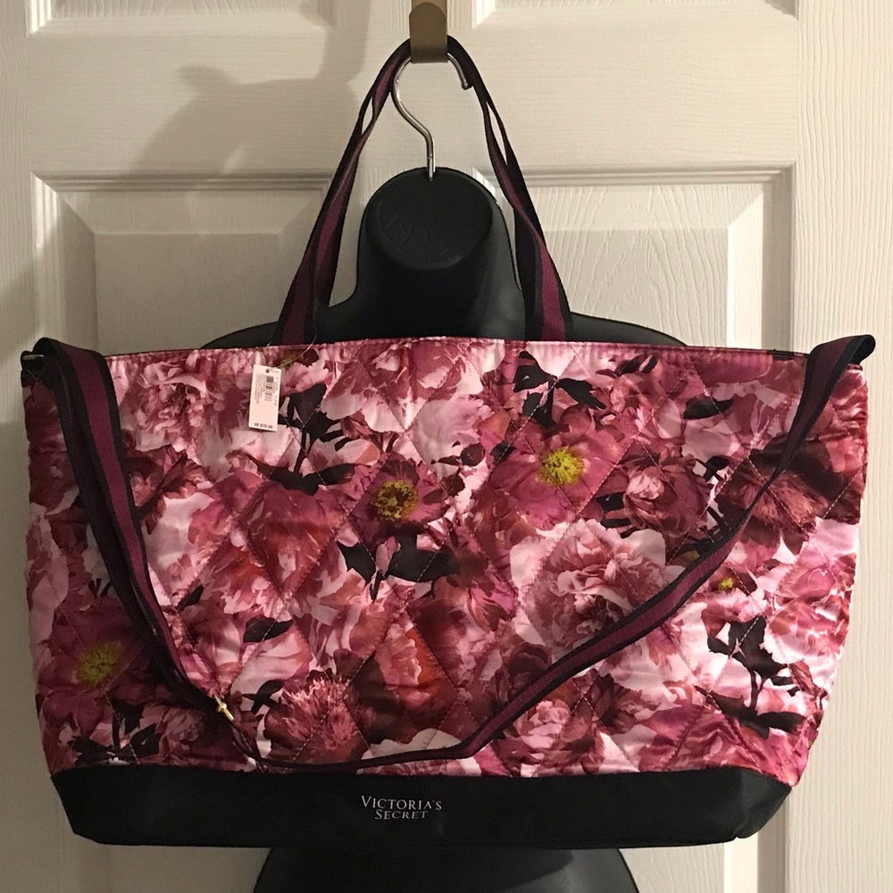 New Victoria’s Secret Limited Edition quilted floral weekender tote crossbody